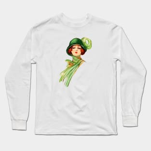 1920s Woman with Cloche Hat Long Sleeve T-Shirt